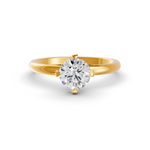 Load image into Gallery viewer, Round Cut Real Moissanite 4 Prong Solitaire Ring 14K Gold Plated
