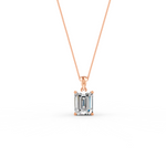 Load image into Gallery viewer, Emerald Cut Moissanite Solitaire Pendant 14K Gold Plated
