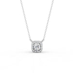 Load image into Gallery viewer, 0.30 Ct Round Cut Moissanite Women&#39;s Halo Necklace Pendant 14K Gold Plated
