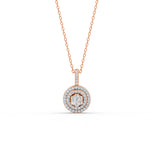 Load image into Gallery viewer, 0.50 Ct Round Cut Moissanite Women&#39;s Cluster Necklace Pendant 14K Gold Plated
