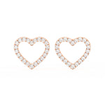Load image into Gallery viewer, 1/2 Ct Round Cut Moissanite Heart Stud Earrings in 14K Gold Plated
