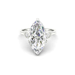 Load image into Gallery viewer, 4Ct Marquise Cut Moissanite Engagement Ring 14K Yellow Gold Plated
