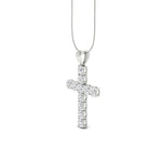 Load image into Gallery viewer, 3Ct Round Moissanite Women Cross Pendant 14K White Gold Plated
