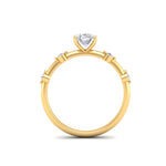 Load image into Gallery viewer, 1Ct Oval Cut Moissanite Solitaire Engagement Ring 14K Yellow Gold Plated
