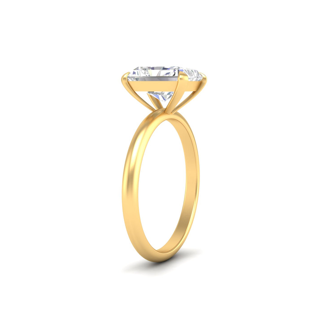 3.50Ct Radiant Cut Moissanite Women Solitaire Ring 14K Yellow Gold Plated