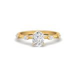 Load image into Gallery viewer, 1Ct Oval Cut Moissanite Solitaire Engagement Ring 14K Yellow Gold Plated
