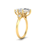 Load image into Gallery viewer, 4Ct Marquise Cut Moissanite Engagement Ring 14K Yellow Gold Plated
